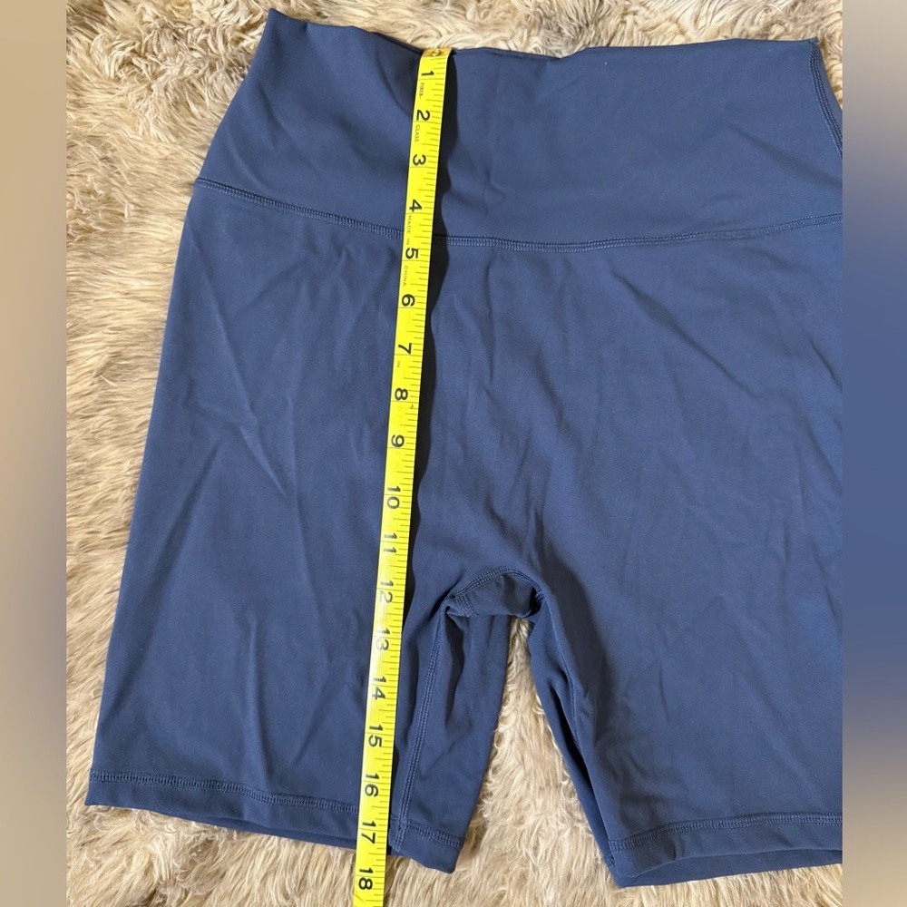 Women's Blue High-Waisted Shorts - Picture 3 of 4